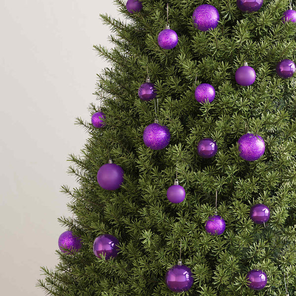 100-teiliges Weihnachtskugel-Set Lila