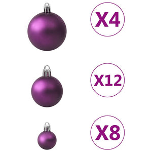 100-teiliges Weihnachtskugel-Set Lila
