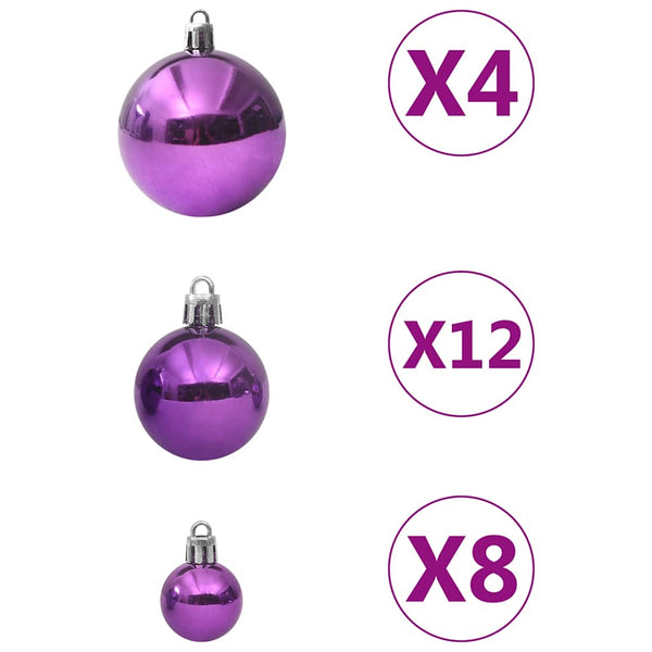 100-teiliges Weihnachtskugel-Set Lila