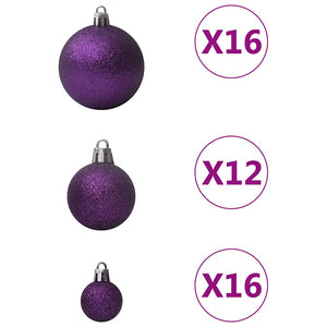 100-teiliges Weihnachtskugel-Set Lila