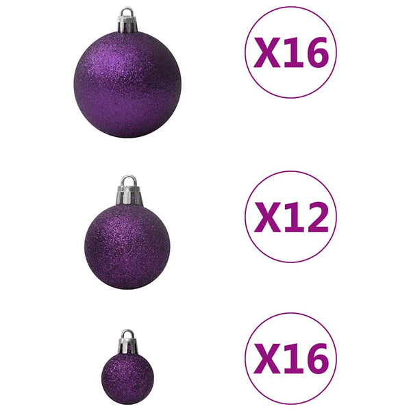 100-teiliges Weihnachtskugel-Set Lila