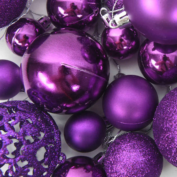 100-teiliges Weihnachtskugel-Set Lila