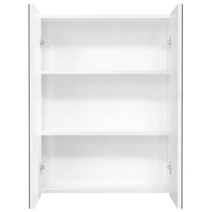 Spiegelschrank Bad 60 cm, Weiß Glänzend