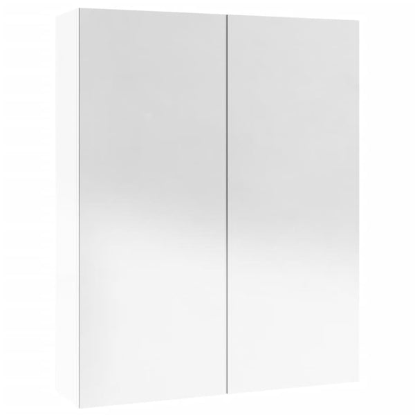 Spiegelschrank Bad 60 cm, Weiß Glänzend