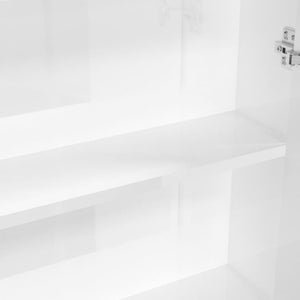 Spiegelschrank Bad 60 cm, Weiß Glänzend