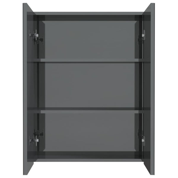 Spiegelschrank Grau Glänzend 60 cm
