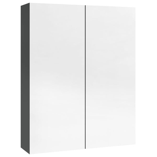 Spiegelschrank Grau Glänzend 60 cm
