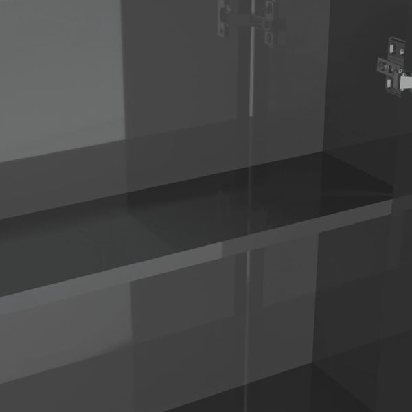 Spiegelschrank Grau Glänzend 60 cm