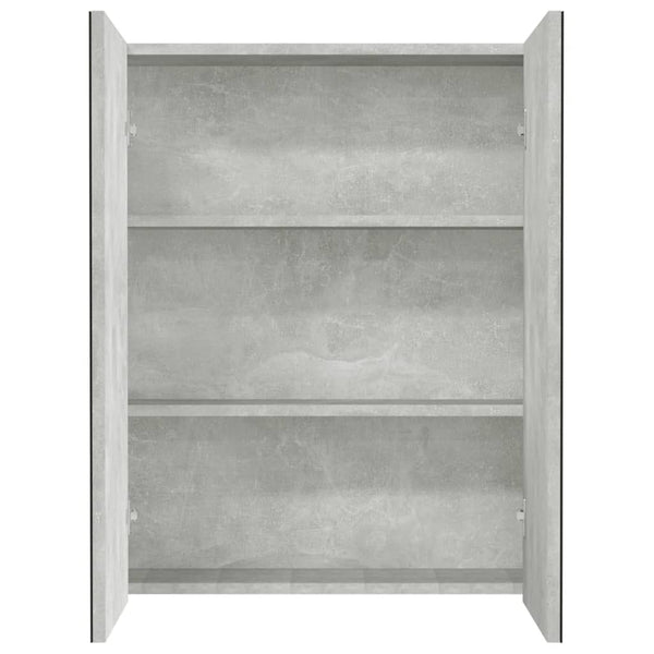 Betongrauer Bad-Spiegelschrank, 60 cm