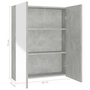 Betongrauer Bad-Spiegelschrank, 60 cm