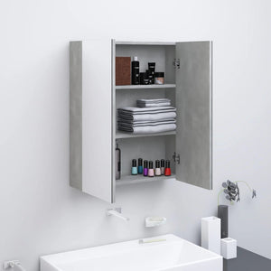 Betongrauer Bad-Spiegelschrank, 60 cm