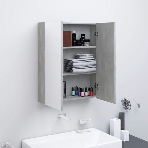 Betongrauer Bad-Spiegelschrank, 60 cm