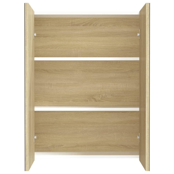 Bad Spiegelschrank 60 cm Weiß Eiche-Optik