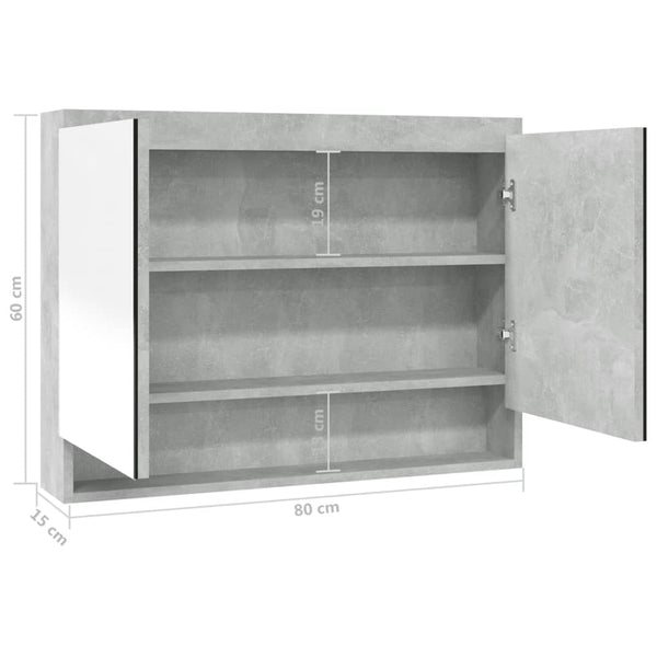 Bad Spiegelschrank Betongrau 80x60 cm