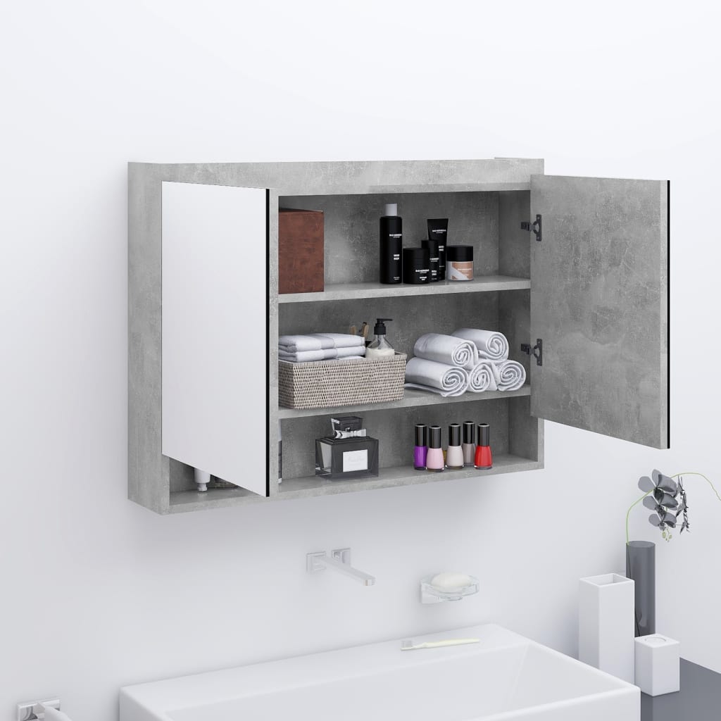 Bad Spiegelschrank Betongrau 80x60 cm