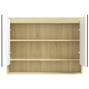 Bad Spiegelschrank 80x60 cm Weiß/Eiche