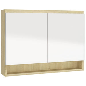Bad Spiegelschrank 80x60 cm Weiß/Eiche