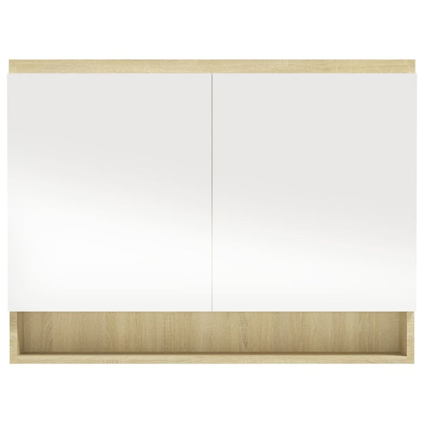 Bad Spiegelschrank 80x60 cm Weiß/Eiche