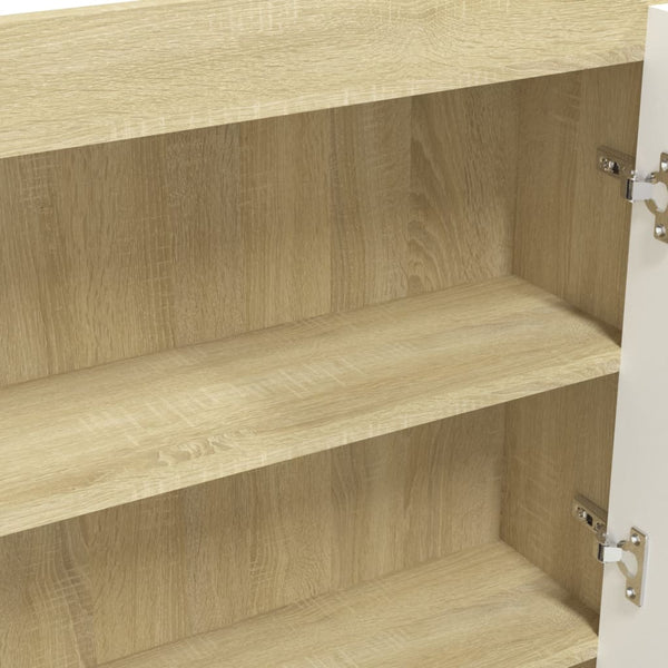 Bad Spiegelschrank 80x60 cm Weiß/Eiche