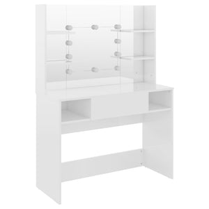 Schminktisch mit LED-Beleuchtung Weiß 100x40x135 cm