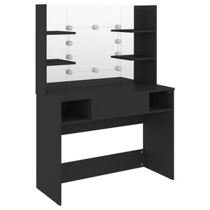 Schminktisch mit LED Schwarz 100x40x135 cm