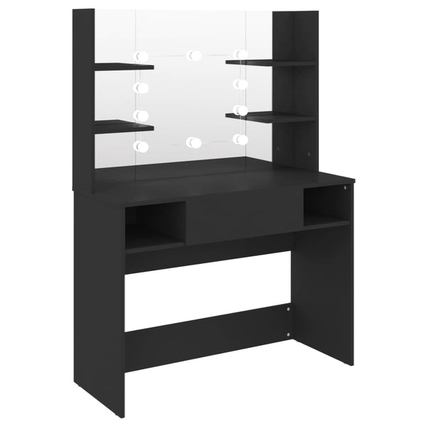 Schminktisch mit LED Schwarz 100x40x135 cm
