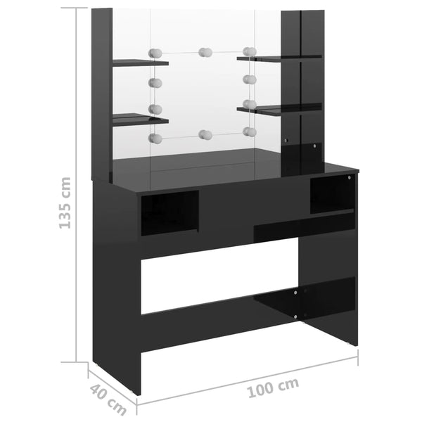 Schminktisch mit LED-Beleuchtung 100 cm