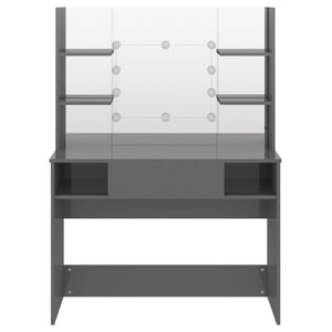 Schminktisch mit LED-Beleuchtung, Grau, 100cm