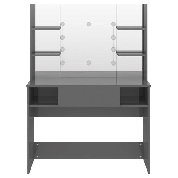 Schminktisch mit LED-Beleuchtung, Grau, 100cm