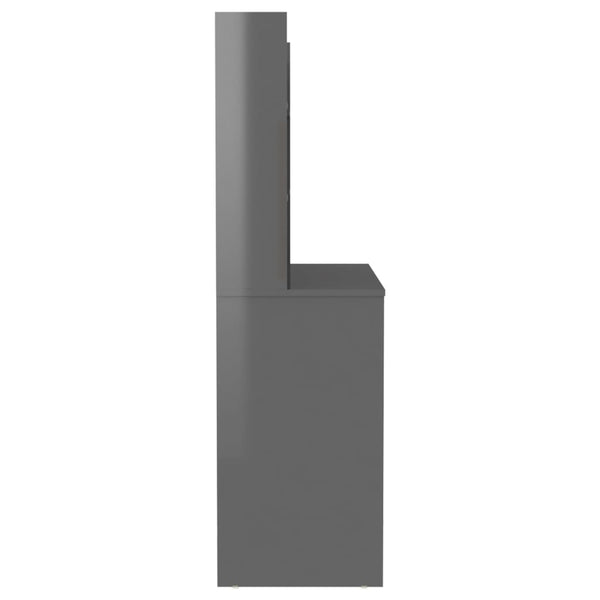 Schminktisch mit LED-Beleuchtung, Grau, 100cm