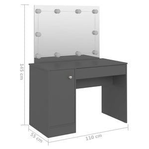 Schminktisch mit LED-Beleuchtung Grau