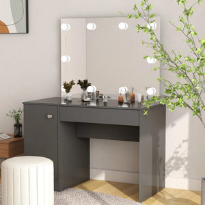 Schminktisch mit LED-Beleuchtung Grau