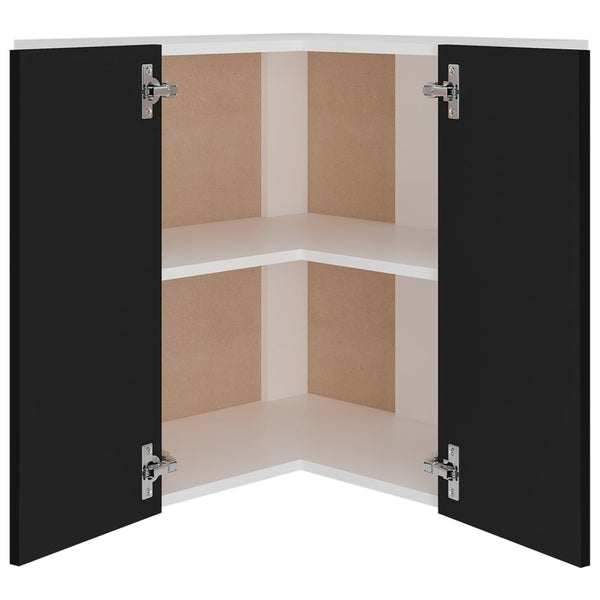 Eckhängeschrank Lyon Schwarz 57x57x60 cm