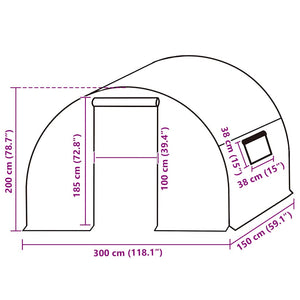 Ersatzabdeckung für Gewächshaus (4,5 m²) 3x1,5x2 m Transparent
