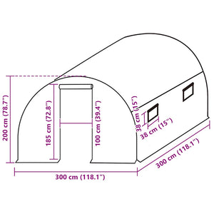 Ersatzabdeckung für Gewächshaus (9 m²) 3x3x2 m Transparent