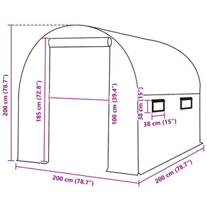 Ersatzabdeckung für Gewächshaus (4 m²) 200x200x200 cm Grün