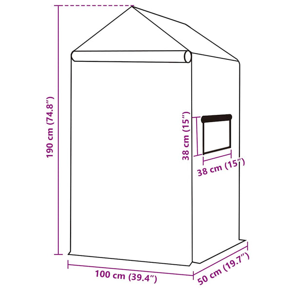 Ersatzabdeckung für Gewächshaus (0,5 m²) 50x100x190 cm Grün