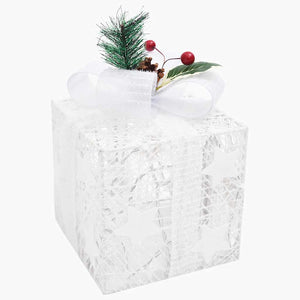 Geschenkboxen Deko-Set, 3 Stk., Weiß