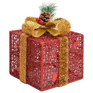 Geschenkboxen Deko-Set, 3 Stk., Rot