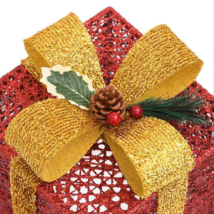 Geschenkboxen Deko-Set, 3 Stk., Rot