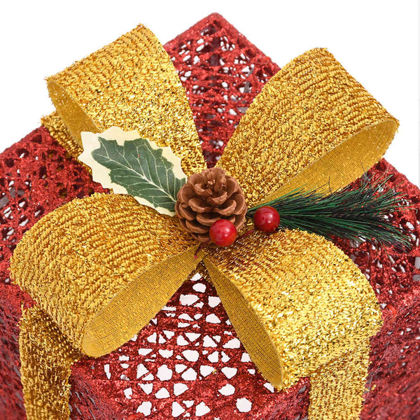 Geschenkboxen Deko-Set, 3 Stk., Rot