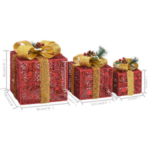 Geschenkboxen Deko-Set, 3 Stk., Rot