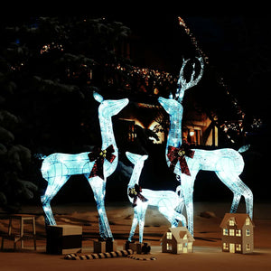 Rentier Familie Weihnachtsdeko mit 201 LEDs