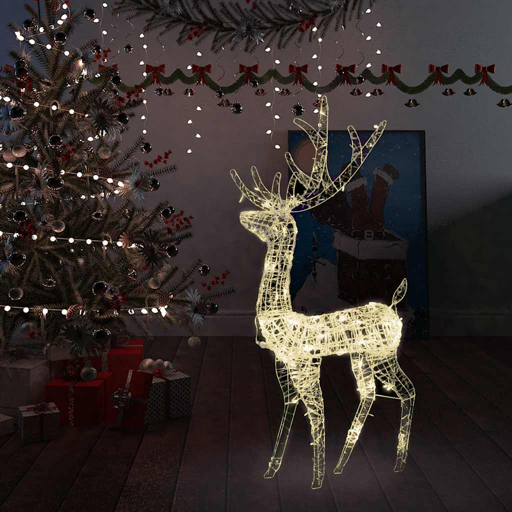 vidaXL Rennes en acrylique à LED Décoration de Noël 140 LED 120 cm Blanc chaud