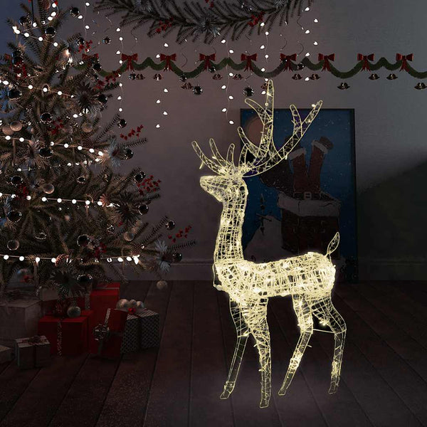 vidaXL Rennes en acrylique à LED Décoration de Noël 140 LED 120 cm Blanc chaud