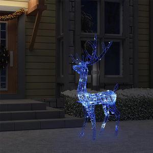 LED Rentier Weihnachtsdeko Acryl 120cm Blau