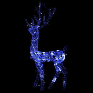 LED Rentier Weihnachtsdeko Acryl 120cm Blau