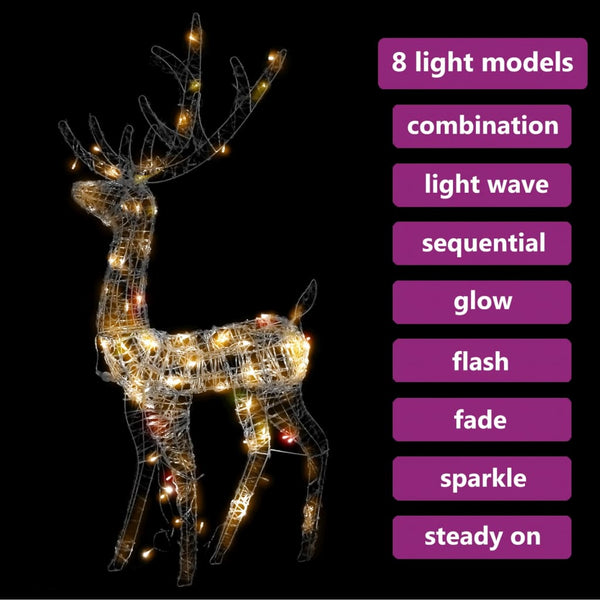 LED Rentier Weihnachtsdeko 140 LEDs Bunt