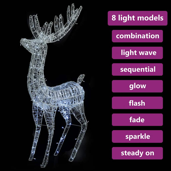 XXL LED Rentier Weihnachtsdeko - 180cm Kaltweiß