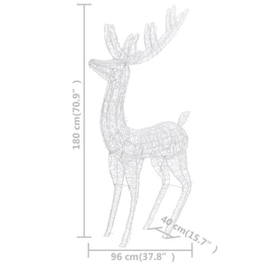 vidaXL Renne LED XXL Acrylique Décoration de Noël 250 LED 180 cm Bleu